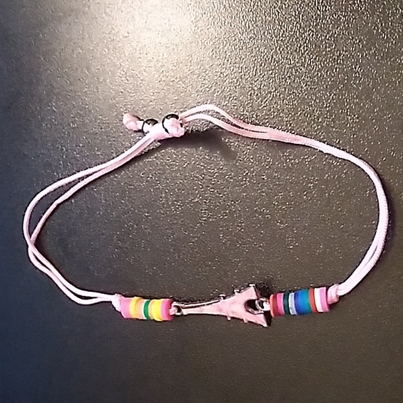 BBTO Gorgeous Eiffel Tower Bracelet w Pink Cording up to 10 inches - Picture 4 of 6